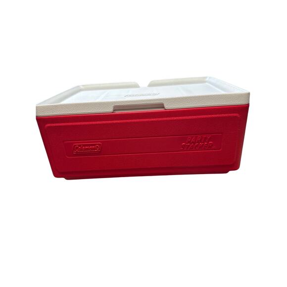 Coleman Party Stacker 24 Can Cooler Stackable Ice Chest Model 6225 Red - Picture 1 of 1